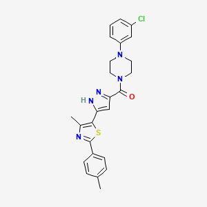 (4-(3-chlorophenyl)piperazin-1-yl)(3-(4-methyl-2-(p-tolyl)thiazol-5-yl)-1H-pyrazol-5-yl)methanone