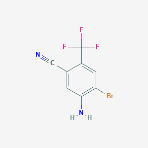 molecular formula C8H4BrF3N2 B1410743 5-Amino-4-bromo-2-(trifluoromethyl)benzonitrile CAS No. 1805594-39-1