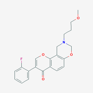 3-(2-fluorophenyl)-9-(3-methoxypropyl)-9,10-dihydro-4H,8H-chromeno[8,7-e][1,3]oxazin-4-one