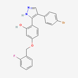 2-[4-(4-bromophenyl)-1H-pyrazol-5-yl]-5-[(2-fluorobenzyl)oxy]phenol