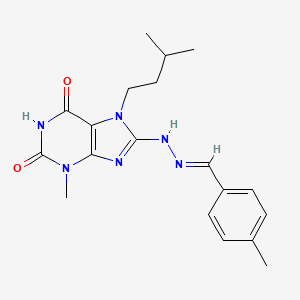 3-methyl-8-[(2E)-2-(4-methylbenzylidene)hydrazinyl]-7-(3-methylbutyl)-3,7-dihydro-1H-purine-2,6-dione