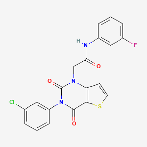 2-(3-(3-chlorophenyl)-2,4-dioxo-3,4-dihydrothieno[3,2-d]pyrimidin-1(2H)-yl)-N-(3-fluorophenyl)acetamide