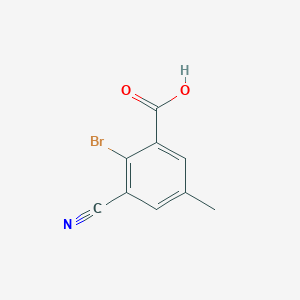 molecular formula C9H6BrNO2 B1410753 2-Bromo-3-cyano-5-methylbenzoic acid CAS No. 1807165-25-8