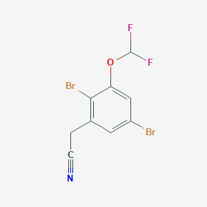 molecular formula C9H5Br2F2NO B1410762 2,5-Dibromo-3-(difluoromethoxy)phenylacetonitrile CAS No. 1805120-93-7