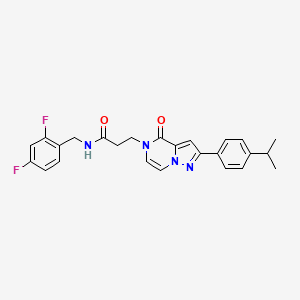 N-(2,4-difluorobenzyl)-3-{4-oxo-2-[4-(propan-2-yl)phenyl]pyrazolo[1,5-a]pyrazin-5(4H)-yl}propanamide