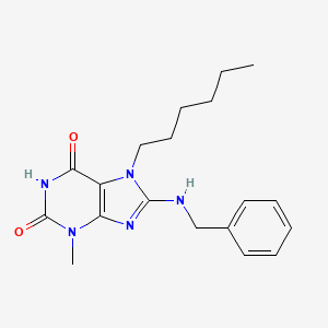 8-(benzylamino)-7-hexyl-3-methyl-3,7-dihydro-1H-purine-2,6-dione