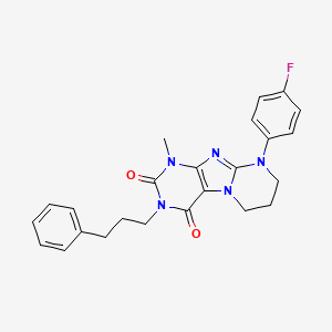 9-(4-fluorophenyl)-1-methyl-3-(3-phenylpropyl)-6,7,8,9-tetrahydropyrimido[2,1-f]purine-2,4(1H,3H)-dione