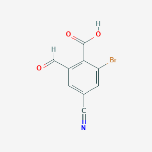 molecular formula C9H4BrNO3 B1410768 2-Bromo-4-cyano-6-formylbenzoic acid CAS No. 1805584-58-0