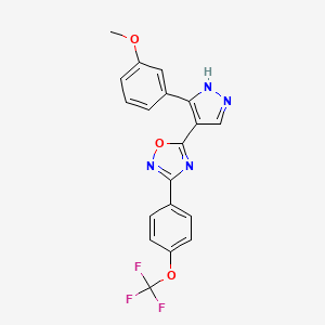 5-(3-(3-methoxyphenyl)-1H-pyrazol-4-yl)-3-(4-(trifluoromethoxy)phenyl)-1,2,4-oxadiazole