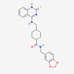 N-(1,3-benzodioxol-5-ylmethyl)-4-[[(2-sulfanylidene-1H-quinazolin-4-yl)amino]methyl]cyclohexane-1-carboxamide