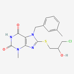 8-[(3-chloro-2-hydroxypropyl)sulfanyl]-3-methyl-7-(3-methylbenzyl)-3,7-dihydro-1H-purine-2,6-dione