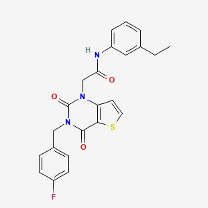 molecular formula C23H20FN3O3S B14107726 N-(3-ethylphenyl)-2-[3-[(4-fluorophenyl)methyl]-2,4-dioxothieno[3,2-d]pyrimidin-1-yl]acetamide 