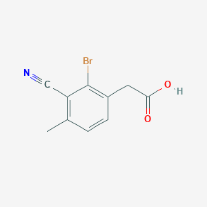 molecular formula C10H8BrNO2 B1410773 2-(2-Bromo-3-cyano-4-methylphenyl)acetic acid CAS No. 1805488-10-1