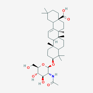 molecular formula C38H61NO8 B14107737 (4aS,6aS,6bR,10S,12aR)-10-[(2R,3R,4R,5S,6R)-3-acetamido-4,5-dihydroxy-6-(hydroxymethyl)oxan-2-yl]oxy-2,2,6a,6b,9,9,12a-heptamethyl-1,3,4,5,6,6a,7,8,8a,10,11,12,13,14b-tetradecahydropicene-4a-carboxylic acid 