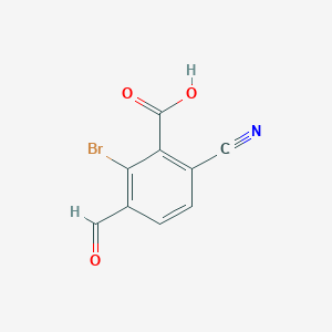 molecular formula C9H4BrNO3 B1410774 2-Bromo-6-cyano-3-formylbenzoic acid CAS No. 1805246-83-6