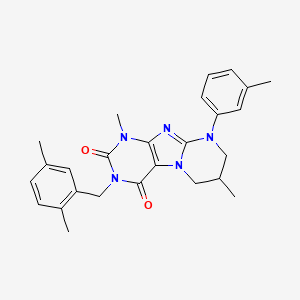 3-[(2,5-dimethylphenyl)methyl]-1,7-dimethyl-9-(3-methylphenyl)-7,8-dihydro-6H-purino[7,8-a]pyrimidine-2,4-dione