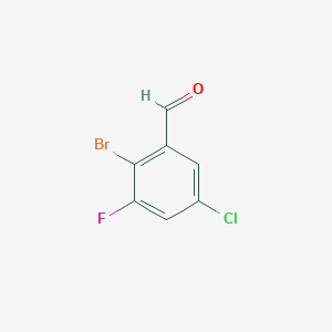 molecular formula C7H3BrClFO B1410776 2-溴-5-氯-3-氟苯甲醛 CAS No. 1807028-15-4