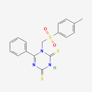 molecular formula C17H15N3O2S3 B14107762 1-{[(4-methylphenyl)sulfonyl]methyl}-6-phenyl-1,3,5-triazine-2,4(1H,3H)-dithione 