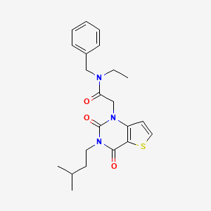 molecular formula C22H27N3O3S B14107777 N-benzyl-N-ethyl-2-[3-(3-methylbutyl)-2,4-dioxo-3,4-dihydrothieno[3,2-d]pyrimidin-1(2H)-yl]acetamide 