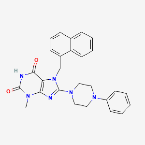 3-methyl-7-(naphthalen-1-ylmethyl)-8-(4-phenylpiperazin-1-yl)-1H-purine-2,6(3H,7H)-dione