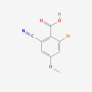 molecular formula C9H6BrNO3 B1410778 2-Bromo-6-cyano-4-methoxybenzoic acid CAS No. 1807208-70-3