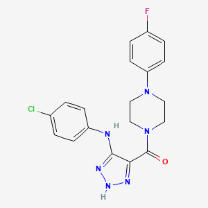 molecular formula C19H18ClFN6O B14107792 (5-((4-chlorophenyl)amino)-1H-1,2,3-triazol-4-yl)(4-(4-fluorophenyl)piperazin-1-yl)methanone 