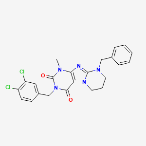 9-benzyl-3-[(3,4-dichlorophenyl)methyl]-1-methyl-7,8-dihydro-6H-purino[7,8-a]pyrimidine-2,4-dione