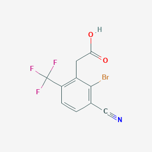 molecular formula C10H5BrF3NO2 B1410783 2-[2-Bromo-3-cyano-6-(trifluoromethyl)phenyl]acetic acid CAS No. 1805187-24-9