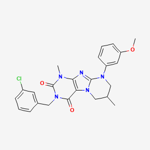 3-[(3-chlorophenyl)methyl]-9-(3-methoxyphenyl)-1,7-dimethyl-7,8-dihydro-6H-purino[7,8-a]pyrimidine-2,4-dione