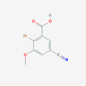 molecular formula C9H6BrNO3 B1410788 2-Bromo-5-cyano-3-methoxybenzoic acid CAS No. 1804401-98-6