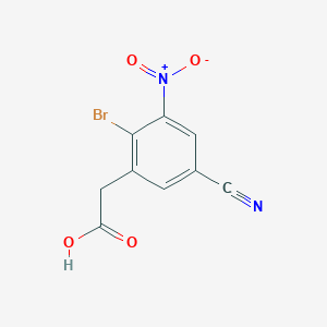 molecular formula C9H5BrN2O4 B1410791 2-(2-Bromo-5-cyano-3-nitrophenyl)acetic acid CAS No. 1805103-00-7