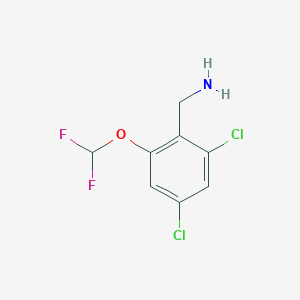 molecular formula C8H7Cl2F2NO B1410792 2,4-Dichloro-6-(difluoromethoxy)benzylamine CAS No. 1804883-64-4