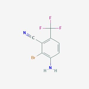 molecular formula C8H4BrF3N2 B1410797 3-Amino-2-bromo-6-(trifluoromethyl)benzonitrile CAS No. 1805937-77-2