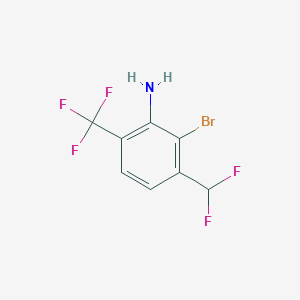 molecular formula C8H5BrF5N B1410806 2-Bromo-3-(difluoromethyl)-6-(trifluoromethyl)aniline CAS No. 1805522-03-5