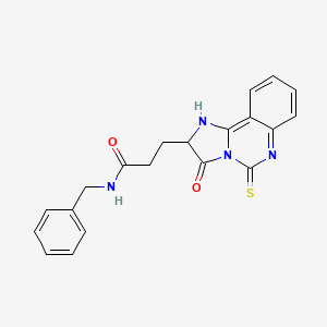 N-benzyl-3-{3-oxo-5-sulfanylidene-2H,3H,5H,6H-imidazo[1,2-c]quinazolin-2-yl}propanamide