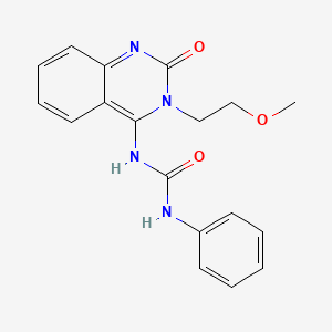 molecular formula C18H18N4O3 B14108185 (E)-1-(3-(2-methoxyethyl)-2-oxo-2,3-dihydroquinazolin-4(1H)-ylidene)-3-phenylurea 