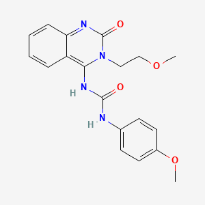 molecular formula C19H20N4O4 B14108187 (E)-1-(3-(2-methoxyethyl)-2-oxo-2,3-dihydroquinazolin-4(1H)-ylidene)-3-(4-methoxyphenyl)urea 