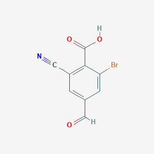 molecular formula C9H4BrNO3 B1410819 2-Bromo-6-cyano-4-formylbenzoic acid CAS No. 1805486-11-6