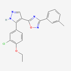 5-(3-(3-chloro-4-ethoxyphenyl)-1H-pyrazol-4-yl)-3-(m-tolyl)-1,2,4-oxadiazole