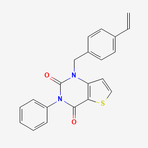 molecular formula C21H16N2O2S B14108197 1-(4-ethenylbenzyl)-3-phenylthieno[3,2-d]pyrimidine-2,4(1H,3H)-dione 