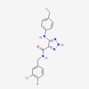 molecular formula C18H17ClFN5O B14108218 N-(3-chloro-4-fluorobenzyl)-5-((4-ethylphenyl)amino)-1H-1,2,3-triazole-4-carboxamide 