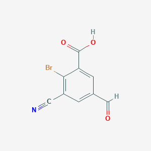 molecular formula C9H4BrNO3 B1410823 2-Bromo-3-cyano-5-formylbenzoic acid CAS No. 1805246-76-7