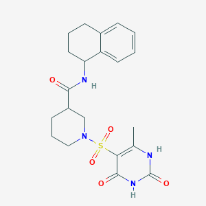 1-[(2,4-dihydroxy-6-methylpyrimidin-5-yl)sulfonyl]-N-(1,2,3,4-tetrahydronaphthalen-1-yl)piperidine-3-carboxamide