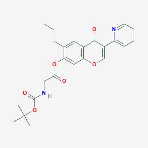 4-oxo-6-propyl-3-(pyridin-2-yl)-4H-chromen-7-yl N-(tert-butoxycarbonyl)glycinate