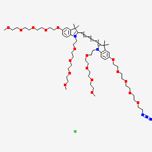 2-[5-[5-[2-[2-[2-[2-(2-Azidoethoxy)ethoxy]ethoxy]ethoxy]ethoxy]-1-[2-[2-[2-(2-methoxyethoxy)ethoxy]ethoxy]ethyl]-3,3-dimethylindol-2-ylidene]penta-1,3-dienyl]-5-[2-[2-[2-(2-methoxyethoxy)ethoxy]ethoxy]ethoxy]-1-[2-[2-[2-(2-methoxyethoxy)ethoxy]ethoxy]ethyl]-3,3-dimethylindol-1-ium;chloride