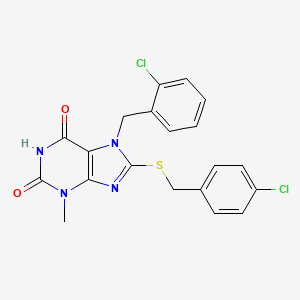 7-[(2-Chlorophenyl)methyl]-8-[(4-chlorophenyl)methylsulfanyl]-3-methylpurine-2,6-dione