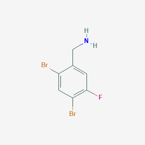 molecular formula C7H6Br2FN B1410829 2,4-Dibromo-5-fluorobenzylamine CAS No. 1804933-03-6