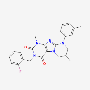 3-[(2-fluorophenyl)methyl]-1,7-dimethyl-9-(3-methylphenyl)-7,8-dihydro-6H-purino[7,8-a]pyrimidine-2,4-dione