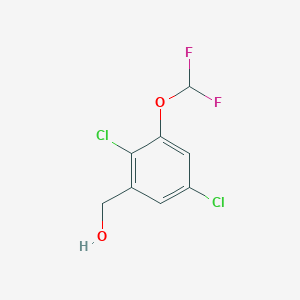 molecular formula C8H6Cl2F2O2 B1410830 2,5-Dichloro-3-(difluoromethoxy)benzyl alcohol CAS No. 1806350-23-1