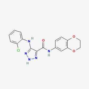 5-((2-chlorophenyl)amino)-N-(2,3-dihydrobenzo[b][1,4]dioxin-6-yl)-1H-1,2,3-triazole-4-carboxamide